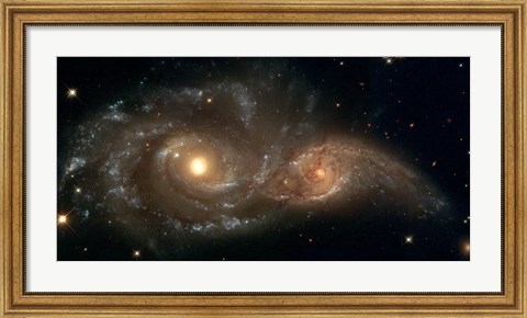 Framed Colliding Spiral Galaxies Print