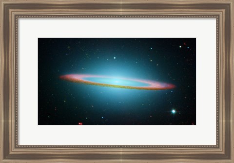 Framed Sombrero Galaxy in Infrared Light Print