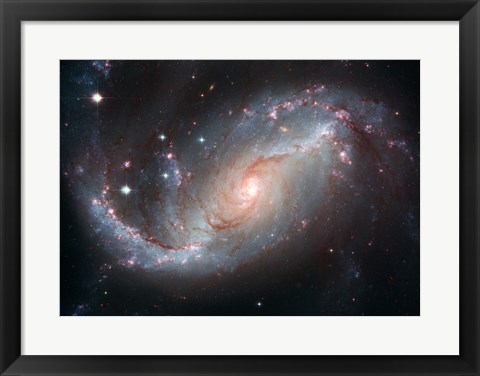 Framed Galaxy’s Star Forming Clouds and Dark Bands of Interstellar Dust Print