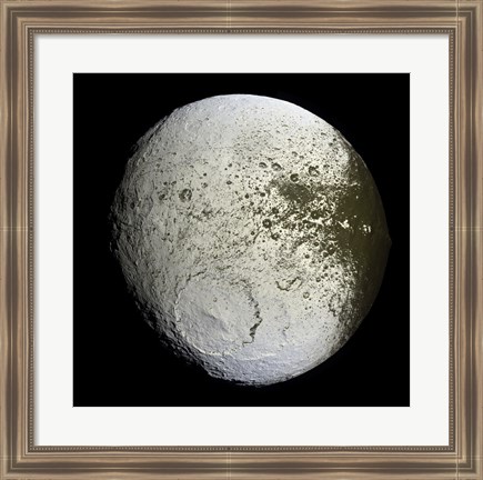 Framed Saturn&#39;s Moon Lapetus Print