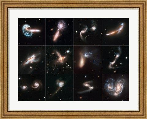 Framed Colliding Galaxies Print