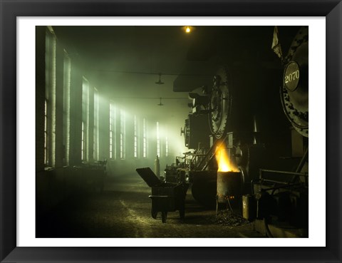 Framed Locomotives Roundhouse Print