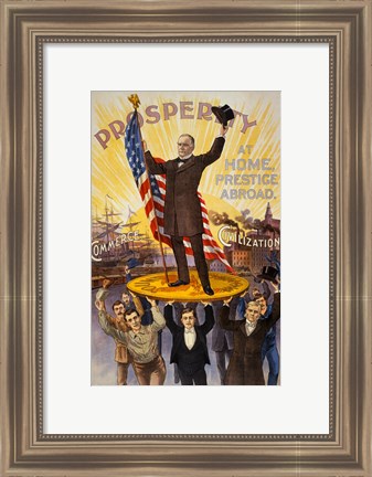 Framed William McKinley Campaign Poster Print