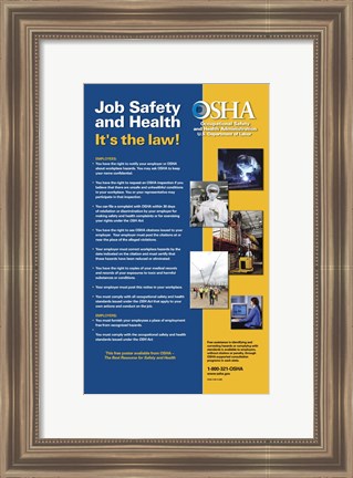 Framed OSHA Job Safety and Health Version 2012 Print