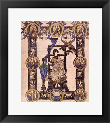 Framed Undertow. Gospel of Grimbald scene: St. John Print