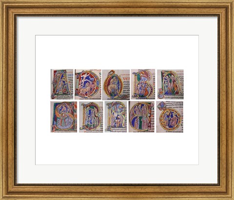 Framed Albani Psalter, Initials Print