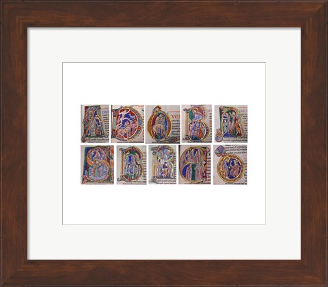 Framed Albani Psalter, Initials Print