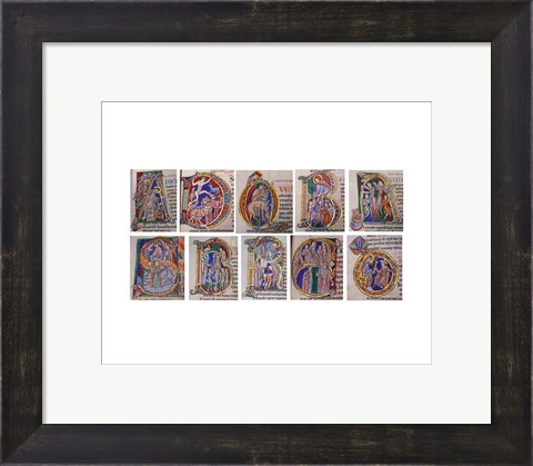 Framed Albani Psalter, Initials Print