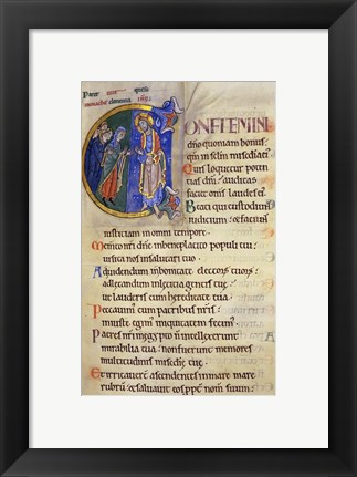 Framed Initial C from 105th Psalm In Albani Psalter Print