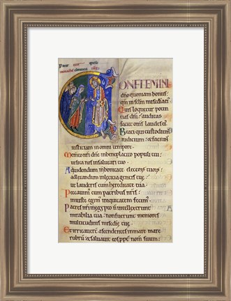 Framed Initial C from 105th Psalm In Albani Psalter Print