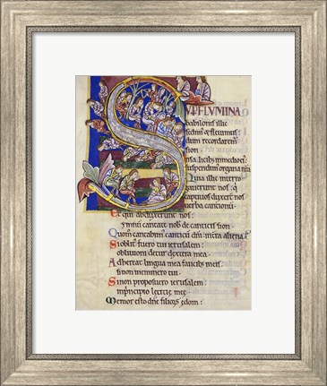 Framed Psalm 136,  Initial S In Albani Psalter Print