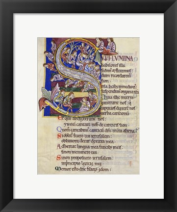 Framed Psalm 136,  Initial S In Albani Psalter Print