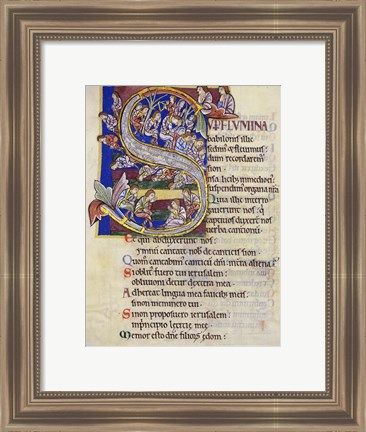 Framed Psalm 136,  Initial S In Albani Psalter Print