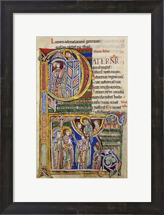 Framed Our Father, initial P In Albani Psalter Print