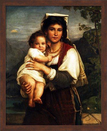 Framed Young Roman Woman with Child Print