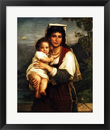 Framed Young Roman Woman with Child Print