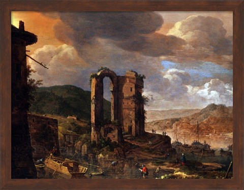 Framed Landscape with Roman Ruin Print