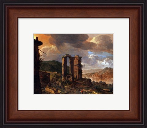 Framed Landscape with Roman Ruin Print