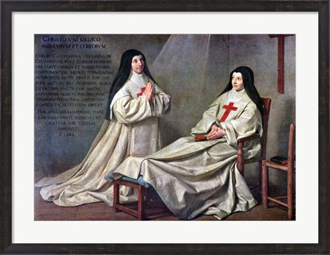 Framed Mother Catherine-Agnes Arnault and Sister Catherine de Sainte Suzanne de Champaigne Print