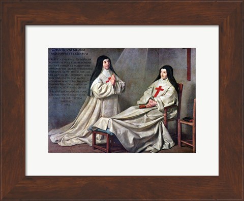 Framed Mother Catherine-Agnes Arnault and Sister Catherine de Sainte Suzanne de Champaigne Print