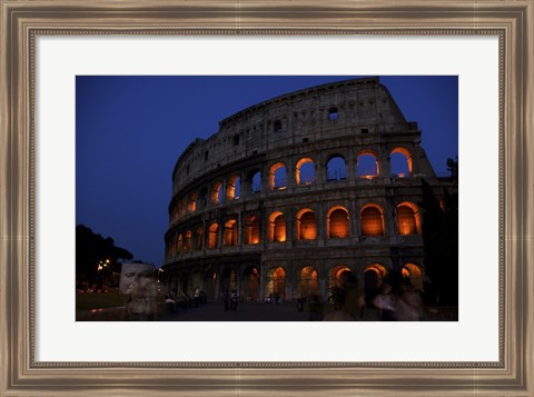 Framed Colosseum at Night Print