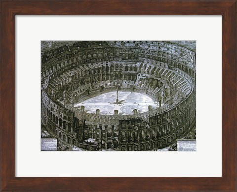 Framed Interior of the Colosseum with niches for the Via Crucis Print