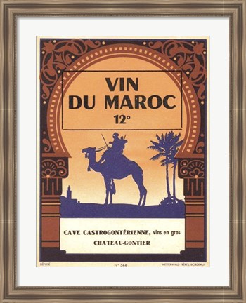 Framed Morocco&#39;s Wine Label Print