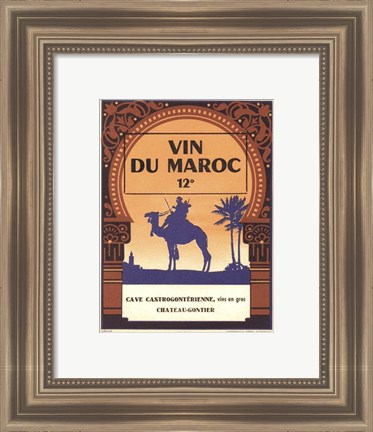 Framed Morocco&#39;s Wine Label Print