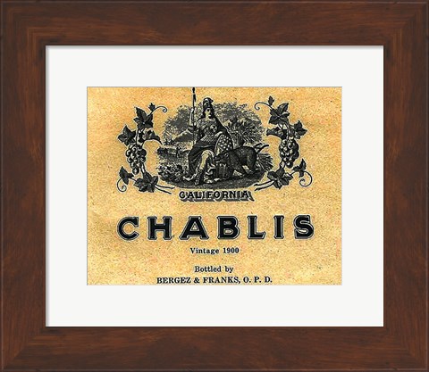 Framed Chablis Wine Label Print