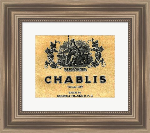 Framed Chablis Wine Label Print