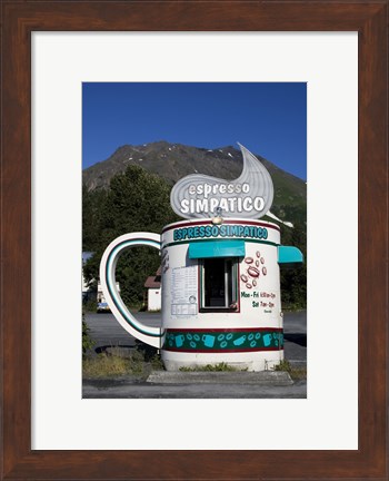 Framed Espresso Simpatico Coffee Shop, Seward, Alaska Print