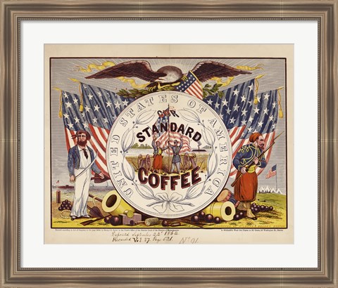 Framed United States of America, our standard coffee Print