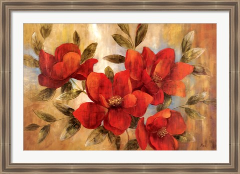 Framed Jardin Rouge II Print