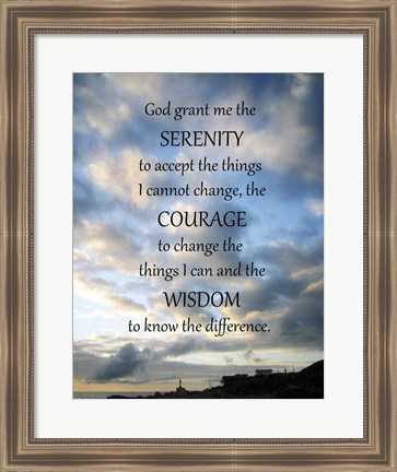 Framed Serenity Prayer - skies Print