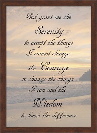 Framed Serenity Prayer - landscape Print