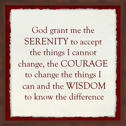 Framed Serenity Prayer - red border Print