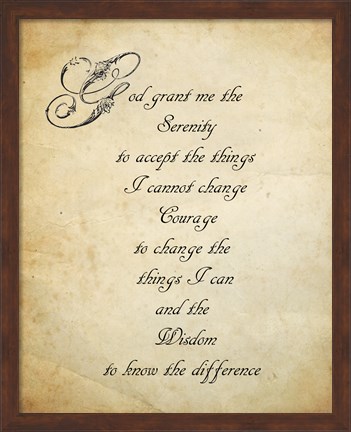 Framed Serenity Prayer - quote Print