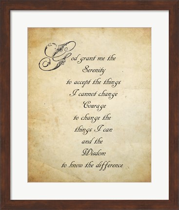 Framed Serenity Prayer - quote Print