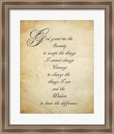 Framed Serenity Prayer - quote Print