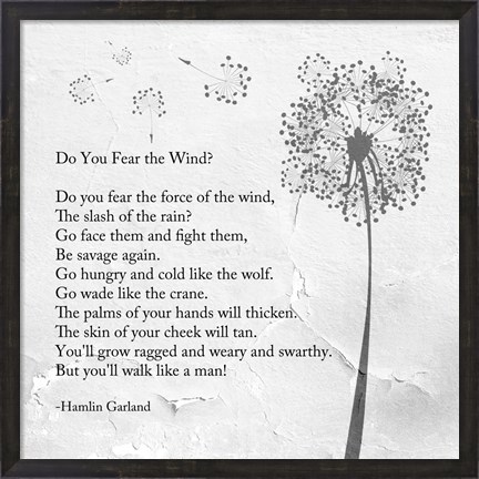 Framed Hamlin Garland - Do You Fear the Wind Print