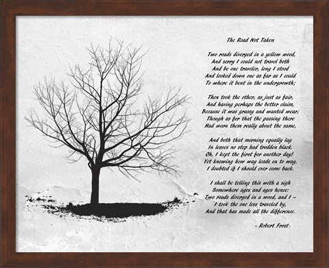 Framed Robert Frost The Road Not Taken Print