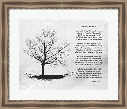 Framed Robert Frost The Road Not Taken Print