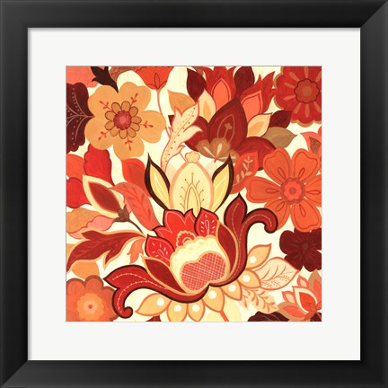 Framed Vermillion Garden II Print