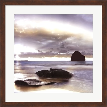 Framed Sunset At Trebarwith Strand Print