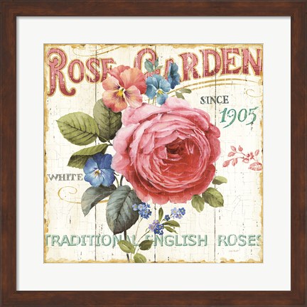 Framed Rose Garden I Print