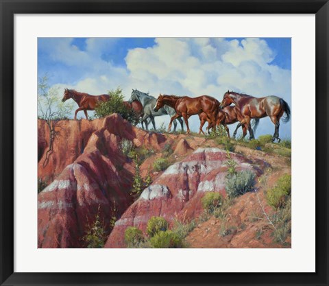 Framed Colored Clay &amp; Quarterhorse Print