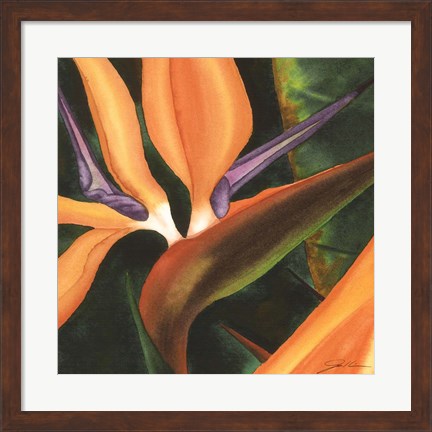 Framed Bird Of Paradise Tile IV Print