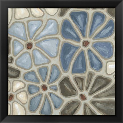 Framed Tiled Petals I Print