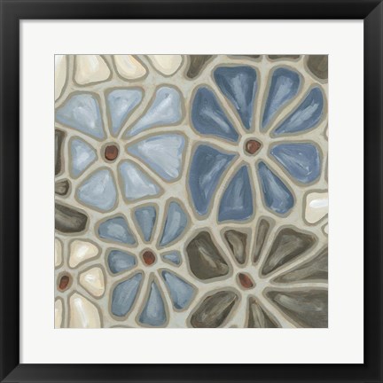 Framed Tiled Petals I Print