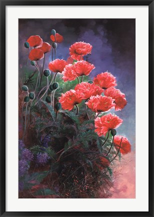 Framed Vibrant Poppies Print